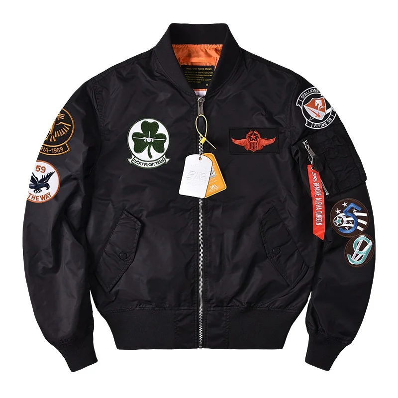 New Alpha Martin Spring Autumn Flight Bomber Pilot Jacket Men Military Tactical Jacket Embroidered Loose Coat Baseball Outerwear