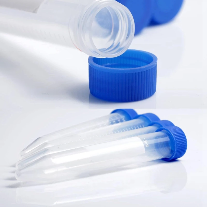 15Ml Plastic Centrifuge Tubes With Screw Cap, 100 PCS 15Ml Conical Tube Teat Tubes With 1PCS Centrifuge Tube Rack