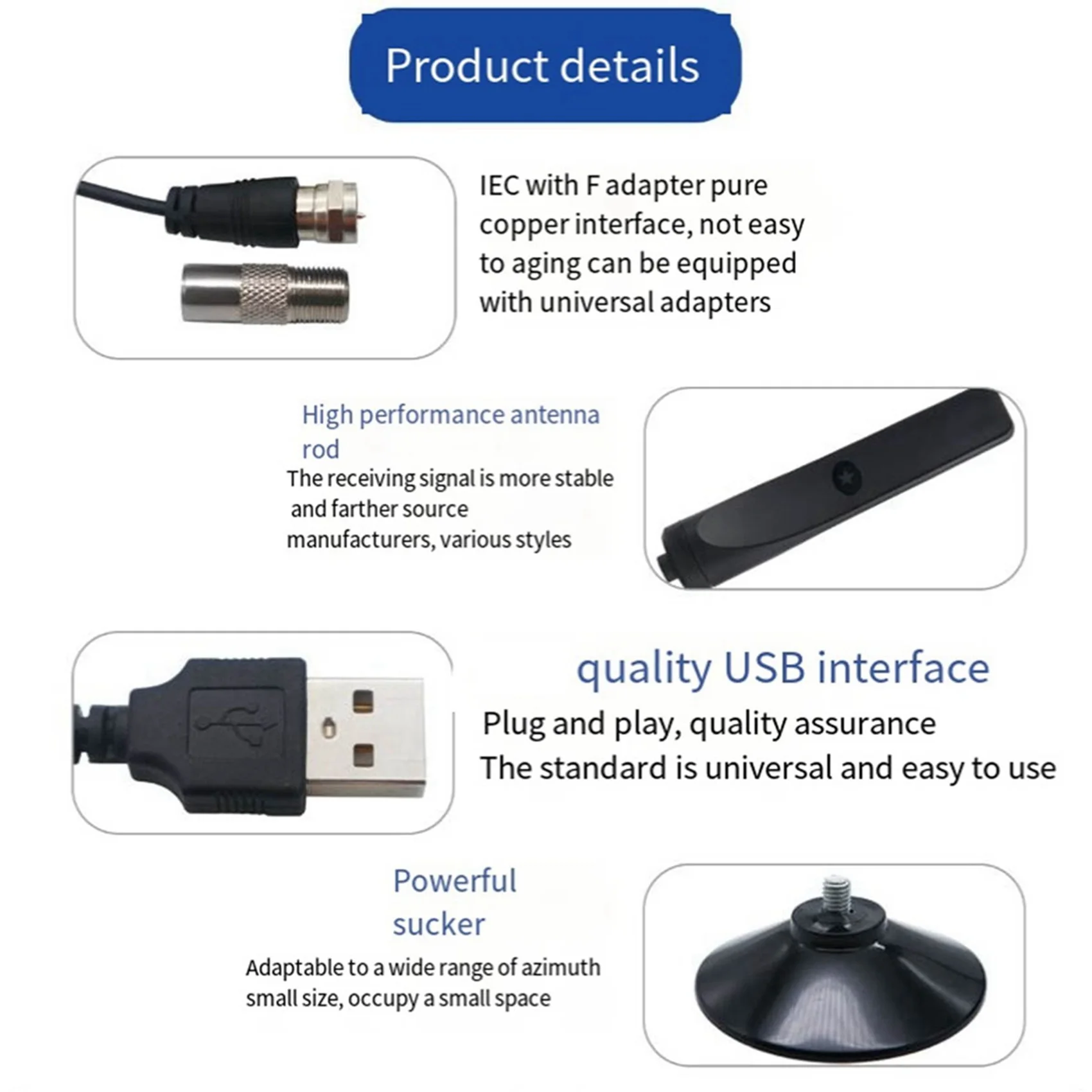 AS95-5X هوائي التلفزيون مكاسب عالية هوائي رقمي داخلي تضخيم إشارة الداعم لنطاق واسع HDTV استقبال التلفزيون المنزلي