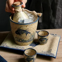 Japanese Ceramic Entrepreneurial Liquor Wine Set Small Wine Glass Dispenser Wine Jug Sake For Household