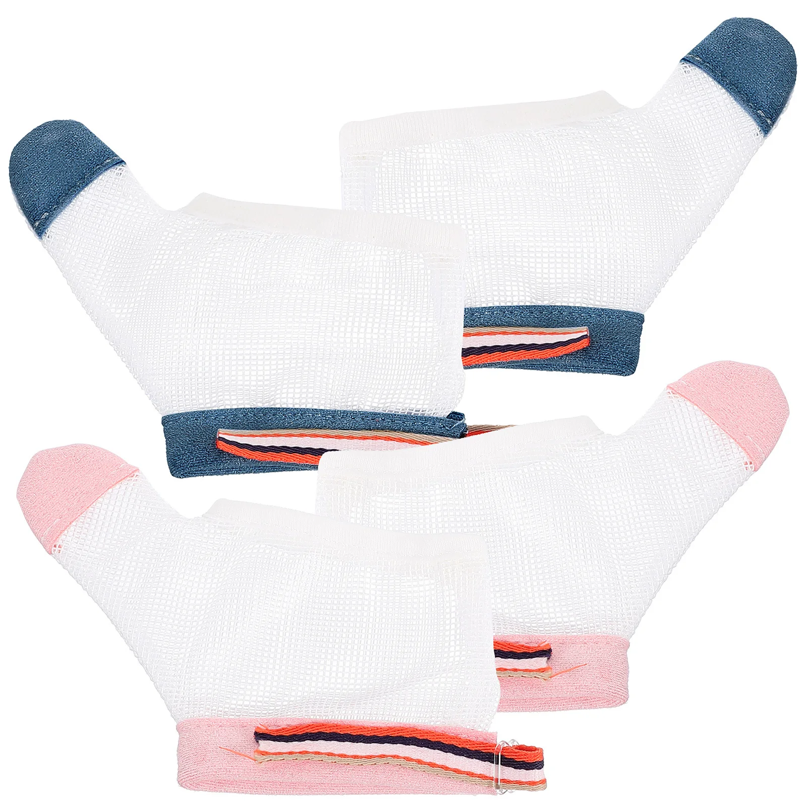 

2 Pairs Anti eating Baby Thumb Protector Mesh Breathable Washable Reusable Finger Sucking Gloves Nylon