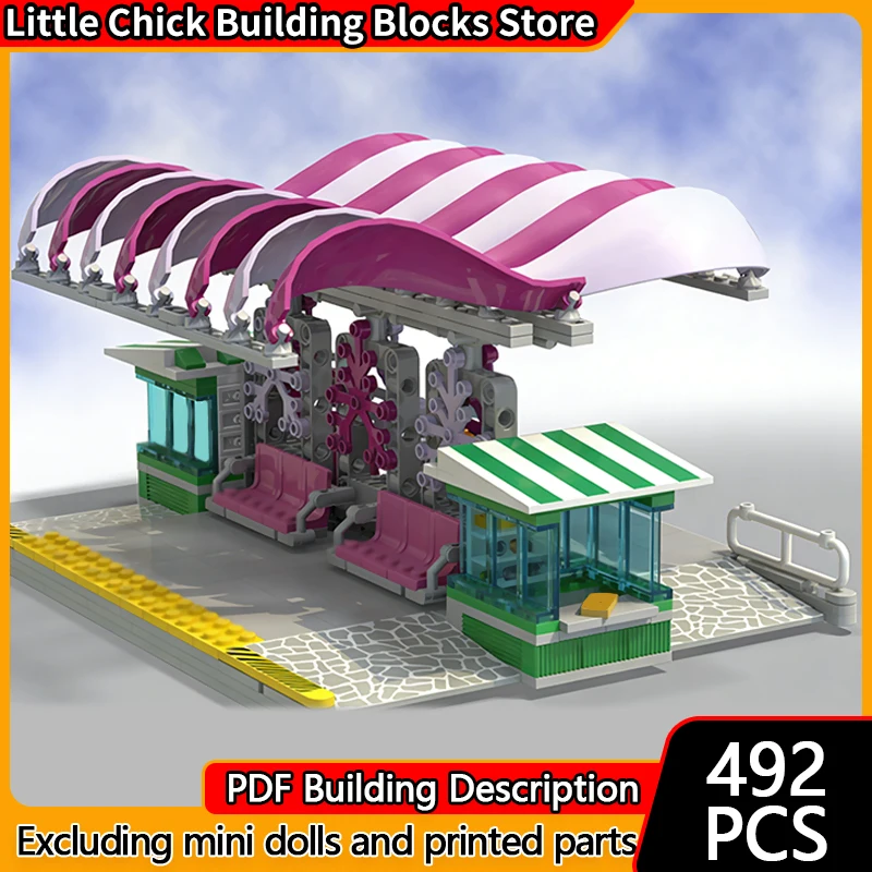 

Модель City Street View MOC, строительные кирпичи, стоп-станция общественного автобуса, модульная технология, детские праздничные подарки, сборные игрушки, костюм