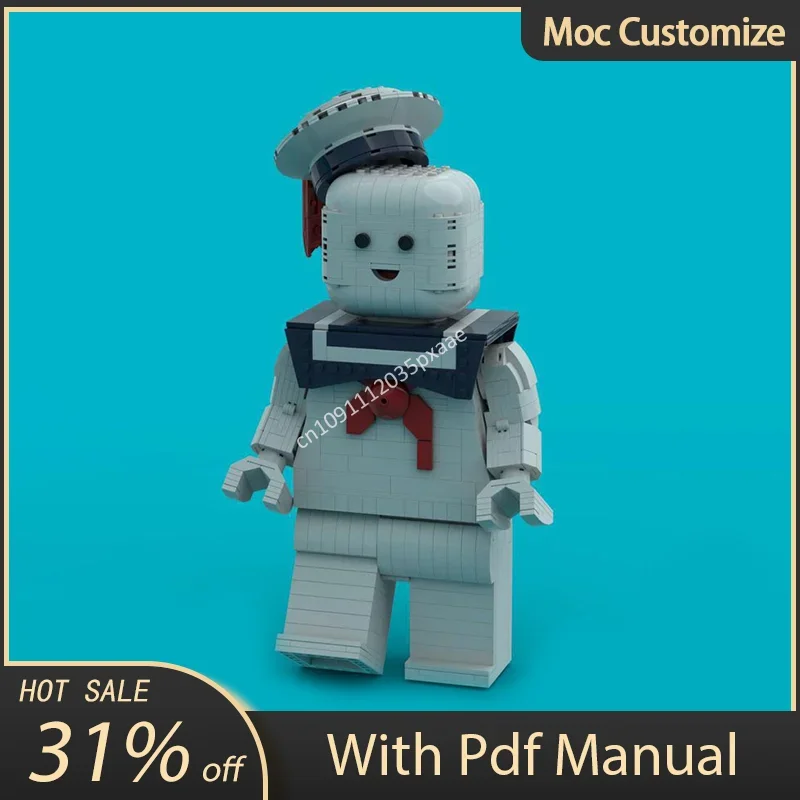 

830 шт. Moc Ghostbustereds Ghost Stay Puft Marshmallow Man, строительные блоки, сборка, креативные кирпичи, игрушки, детский рождественский подарок