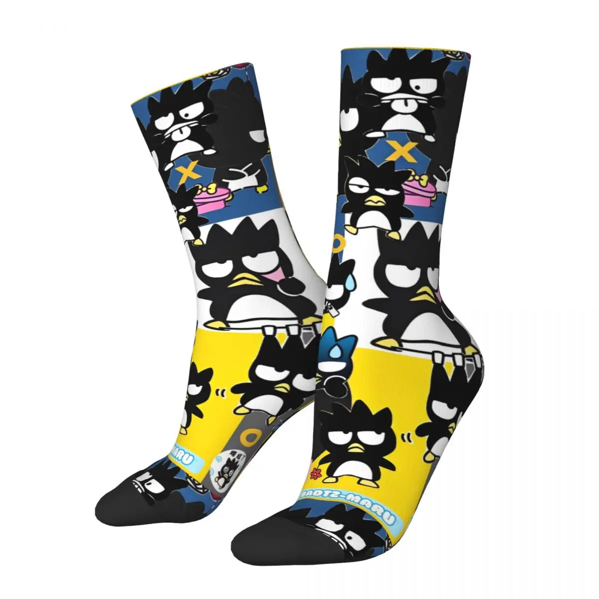 

Bad Badtz Maru Cartoon Socks Elegant Stockings Autumn Anti-Slip Unisex Men Socks Medium Soft Design Running Sports Socks