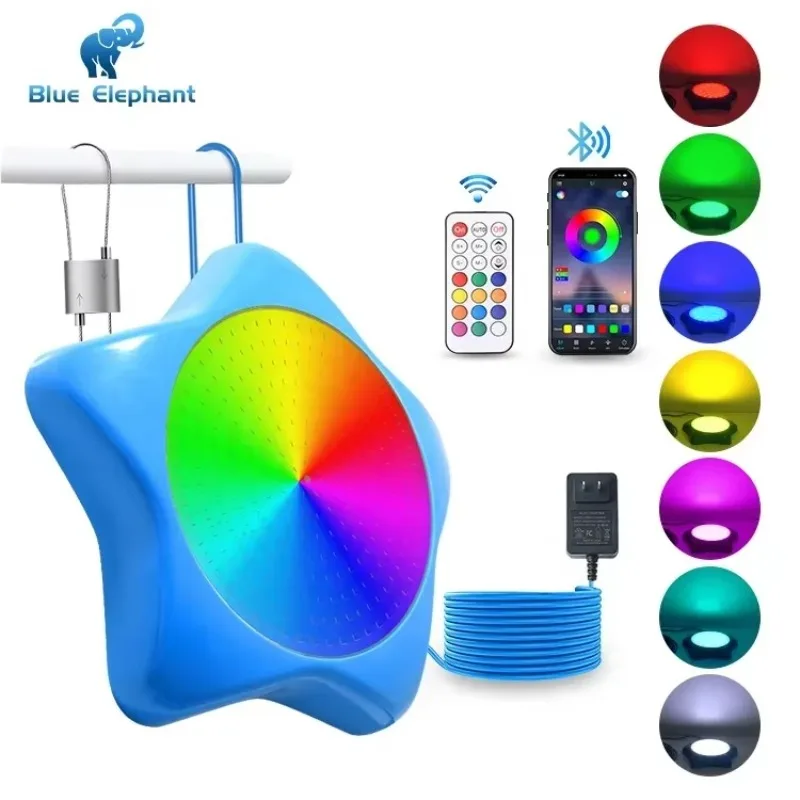 202520W Ip68 Dc12V Above Ground Pool Lights Smart App Music System Control Rgb Portable Magnetic Led Pool Lights