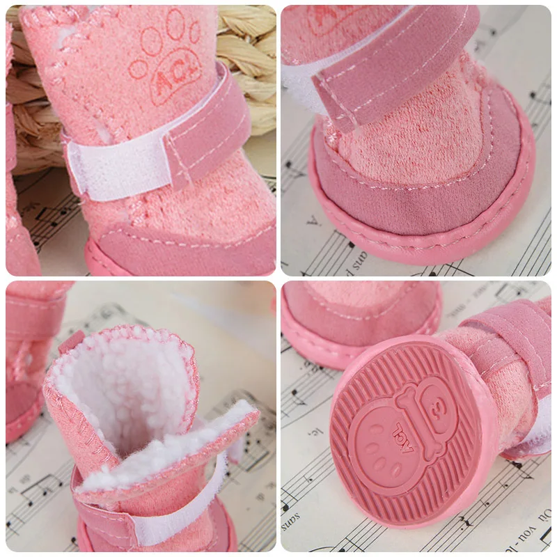 Pet Dog Shoes Thick Warm Rain Snow Carton Boots Prewalkers Walking Puppy Sneakers Dog Accessories