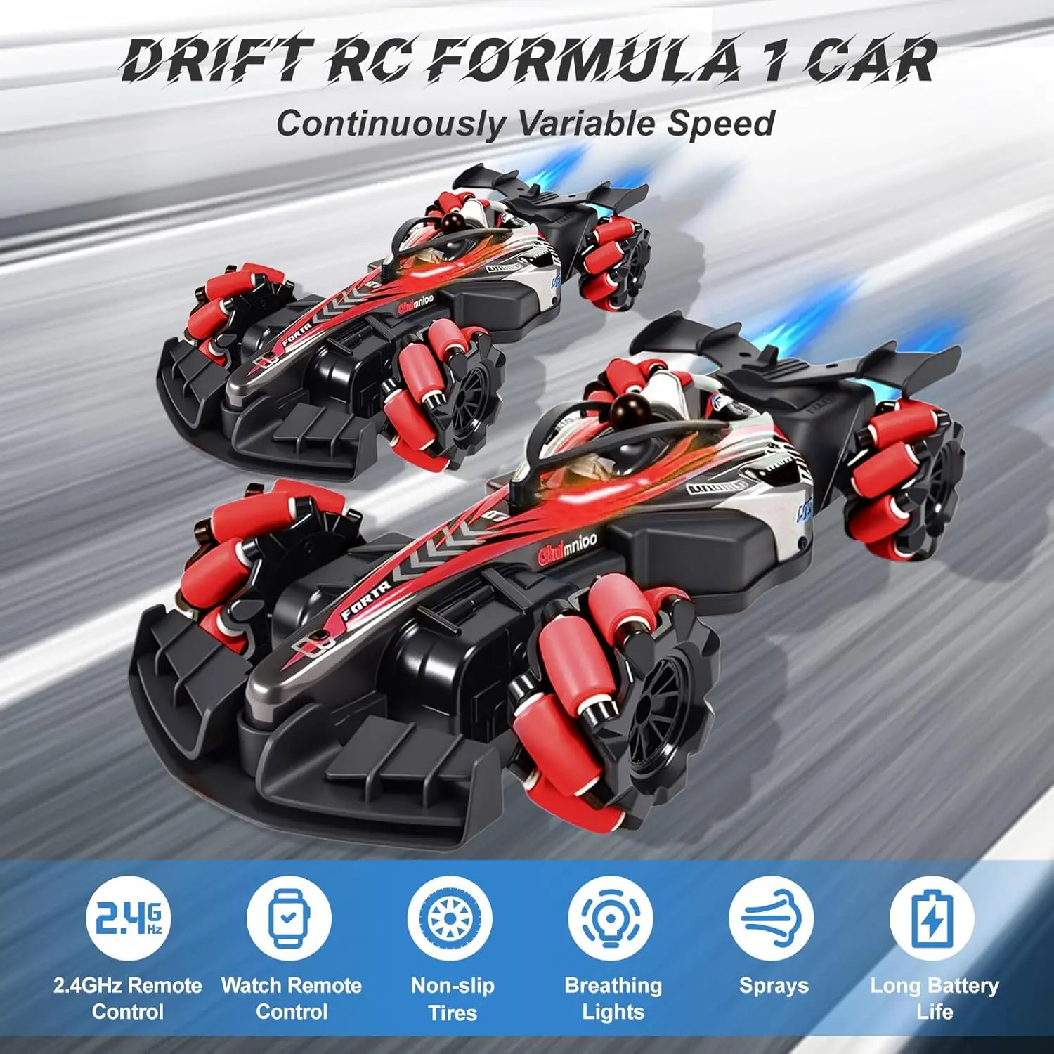 

4WD Rechargeable RC Stunt Racing Car - Cool Lights, Fun Outdoor Toy, Ideal Birthday/Christmas Gift for Kids