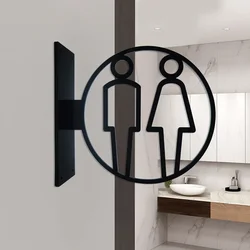 Placa de inodoro montada lateral para hombres y mujeres, señalización de baño para Hotel, WC, recordatorio de baño, señalización de inodoro público