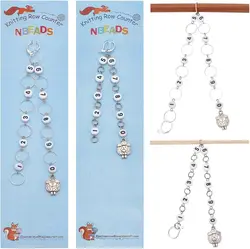 2Pcs 2Styles Sheep Charm Knitting Row Counter Chains 0~9 Number Stitch Markers Acrylic Beads Crochet Stitch Marker Charms