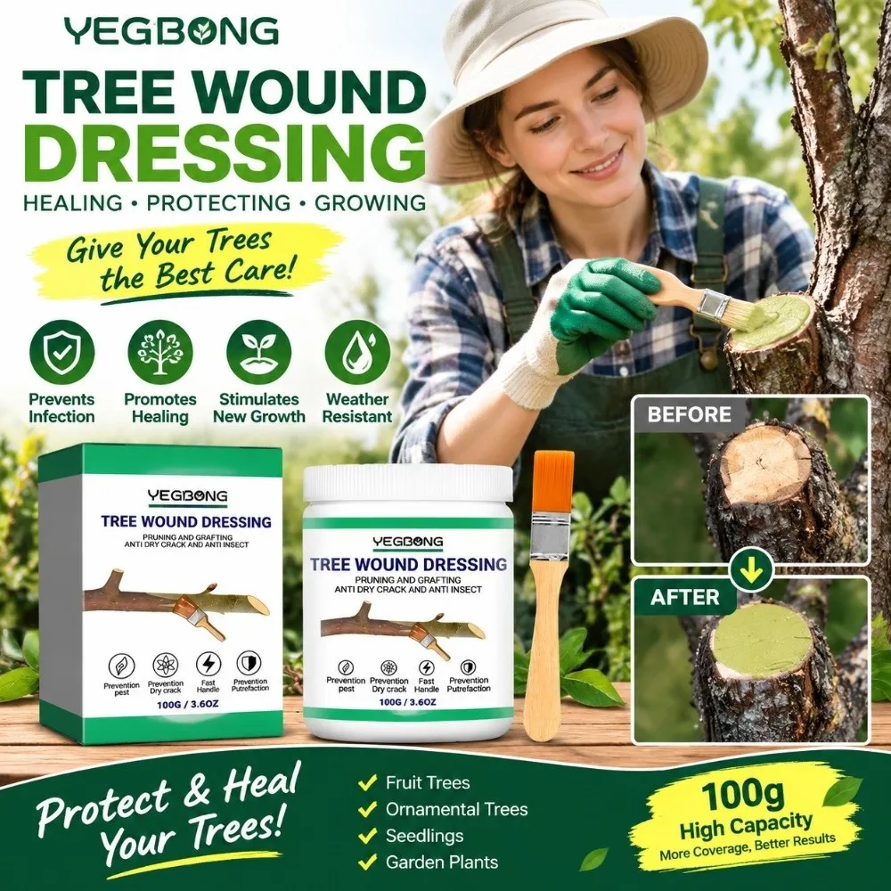 100g Tree Wound Dressing Antifungal Grafting Wax Pruning Sealer Dressing Waterproof Bonsai Cut Paste Tree Wound Repair Agent