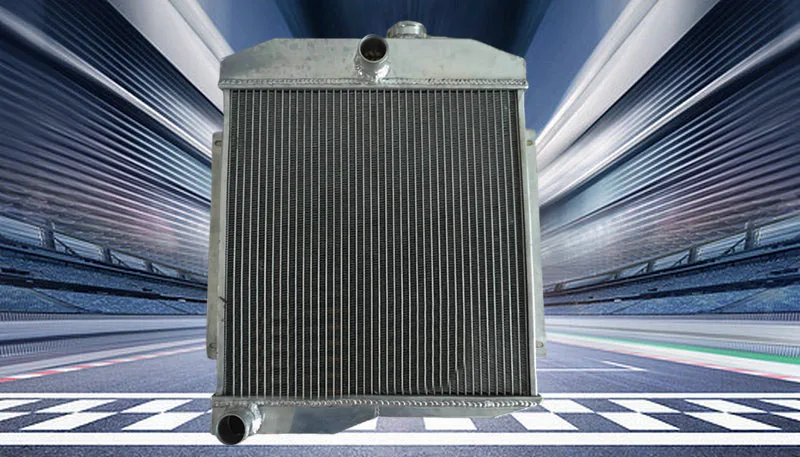 Aluminum Radiator For Jeep Wrangler Willys CJ3 CJ5/5A CJ6/6A DJ5 DJ6 2.2/3.7/4.2/5.0L 134 1955-1971 MT 1-Ton CJ CJ-5 CJ-6 DJ