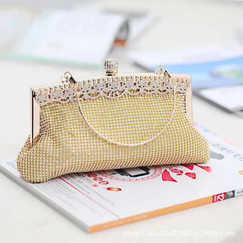 اليدوية المياه الماس مساء حقيبة نسيج الساتان مع حزام اليد مأدبة الزفاف حقيبة صغيرة بطانة البوليستر الناعمة الأصل الصيني #2