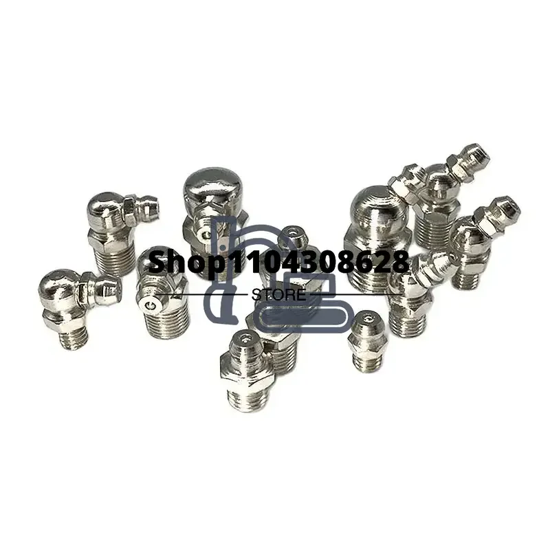 5PCS Stainless Steel Grease Nipple SS201 SS304 Metric External Thread Straight Elbow Type Grease Nipple for Grease Gun F0006