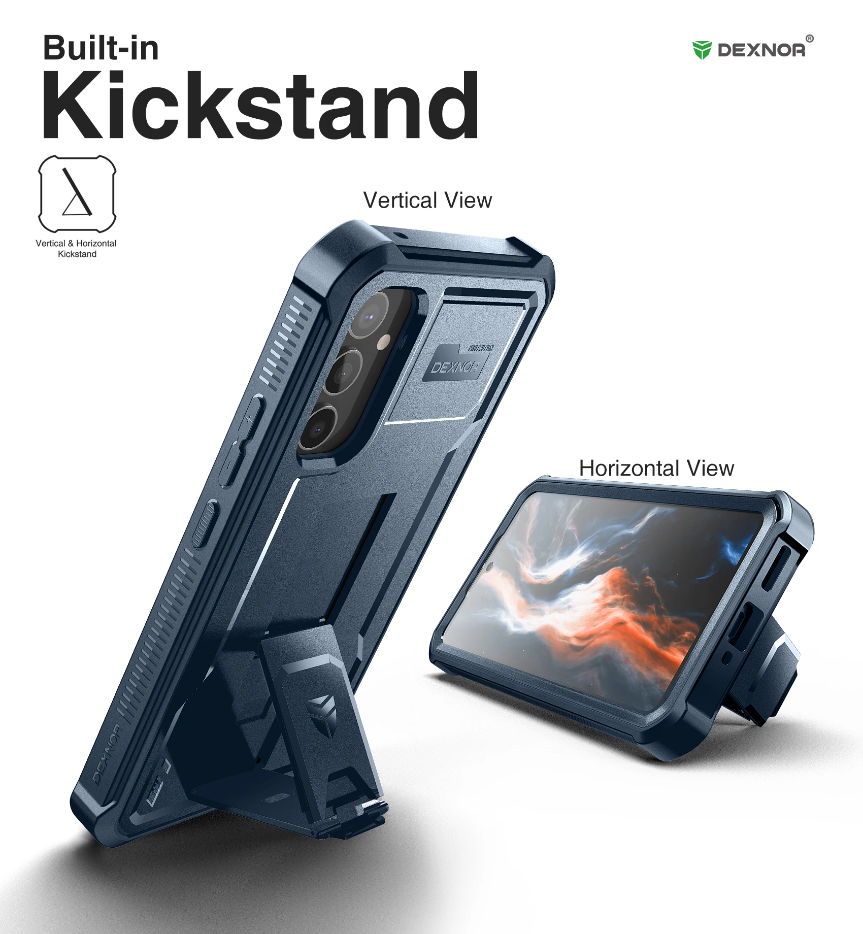 For Samsung Galaxy A34 5G Case 6.6 inch 360 Full-Body Rugged Holster & Kickstand Shockproof Case with Built-in Screen Protector