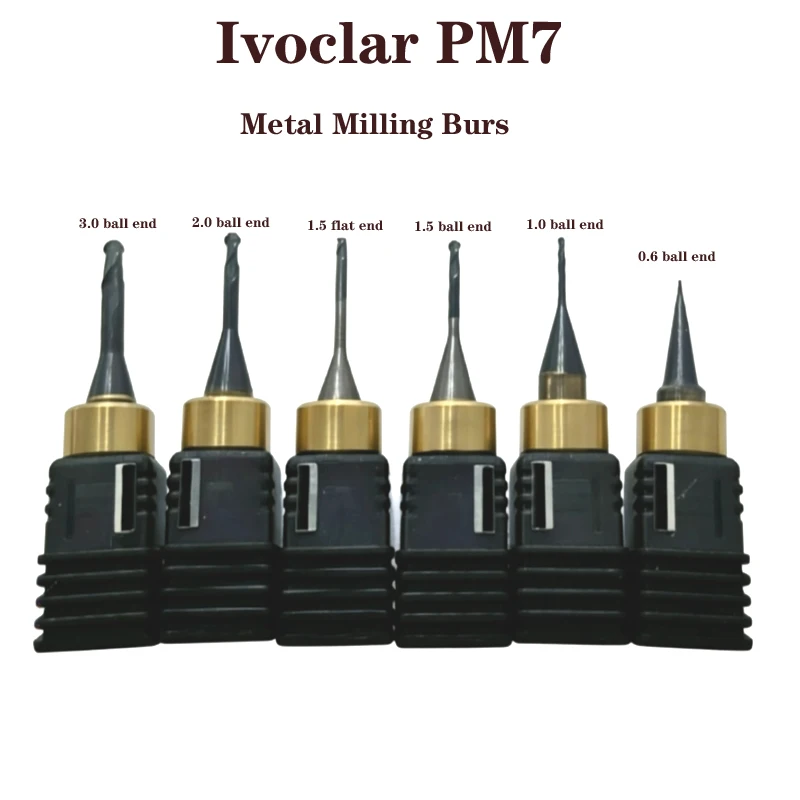 

Ivoclar PM7 Metal Milling Cutters Shank 6MM Dental Lab CADCAM Milling Carbide Bur for Dental Lab Use