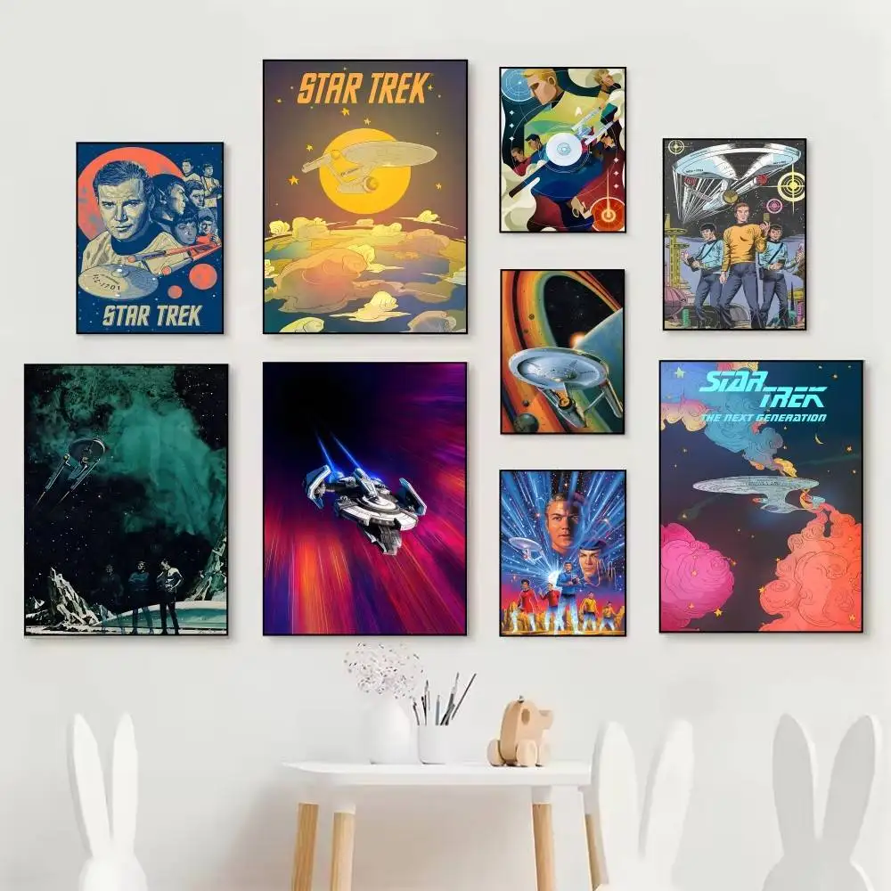 Pop Sci-Fi Movies S-Star Trek Art Posters Self Adhesive Waterproof Ideal For Living Room Bedroom Bar Decoration