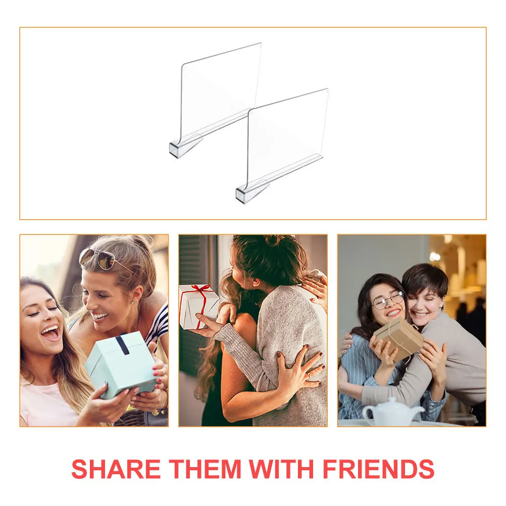 

4Pcs Acrylic Cabinet Dividers Clear Closet Dividing Supplies Transparent Shelf Partition Nail-Free Compact Lightweight