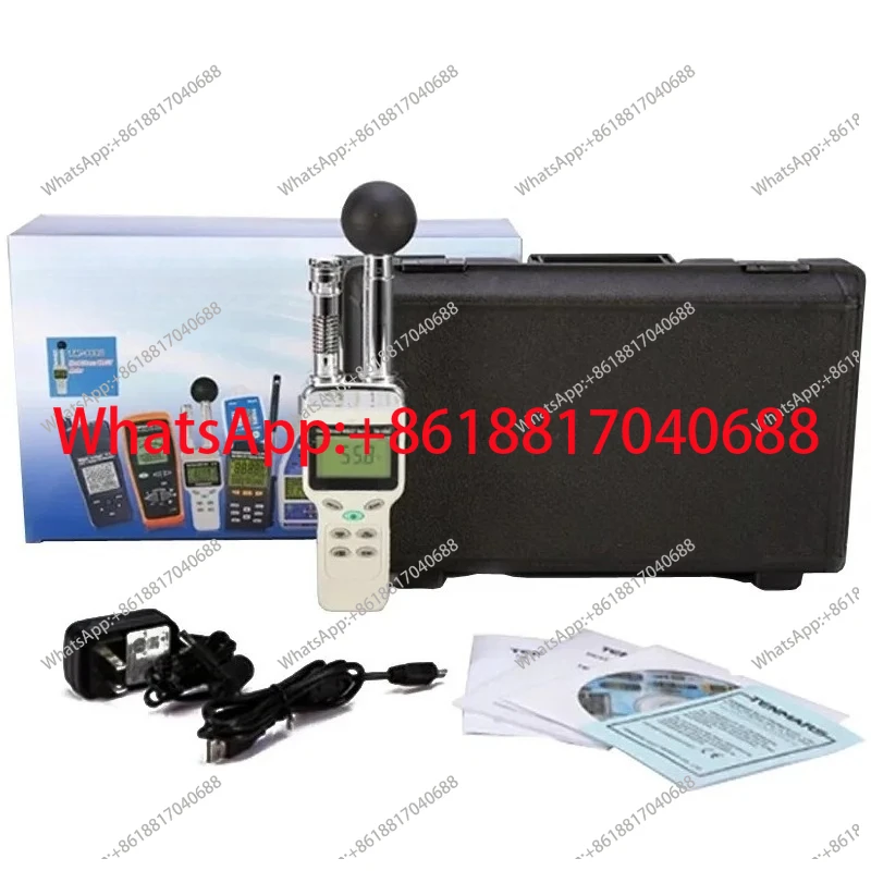 Medidor de Humedad y Estrés Térmico Portátil TM-188 TM188D con Registrador de Datos para Temperatura de Bulbo Húmedo y Globo Negro