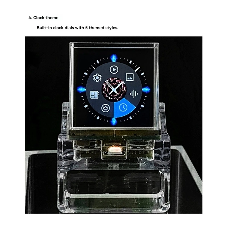 1.33-Inch Semi-Transparent Projection TV WIFI Temperature Humidity Weather ESP32-S3 Aida64 Sub-Screen Holographic Screen B