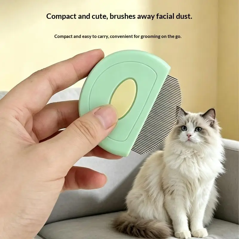 Pet Flea Comb Dense Stainless Steel Teeth Grooming Brush for Dog Cat Hair Cleaning Massage Daily Pet Grooming Supplies