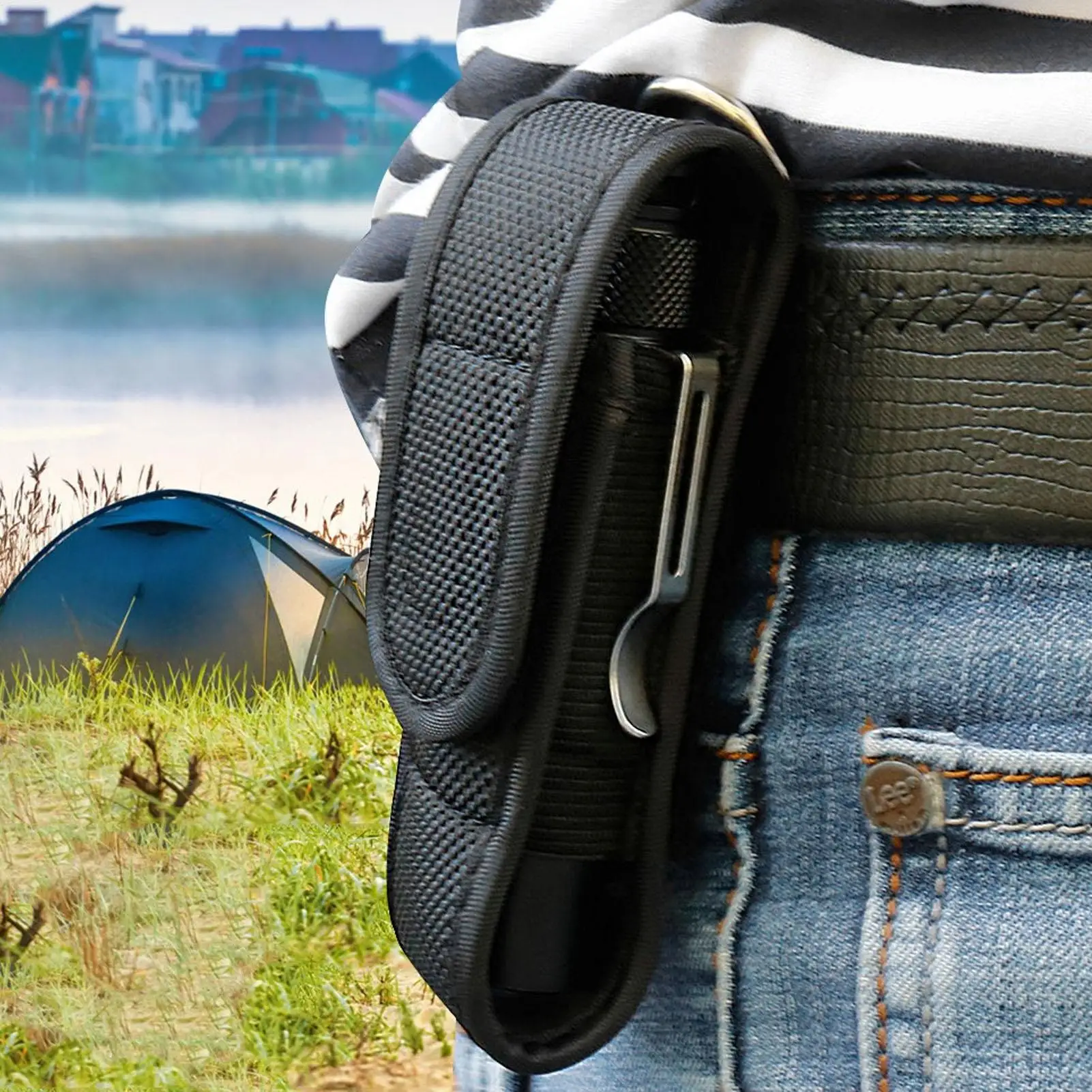 

Держатель фонарика Чехол для переноски светодиодный фонарик Нейлоновый защитный чехол для охоты, кемпинга, пешего туризма