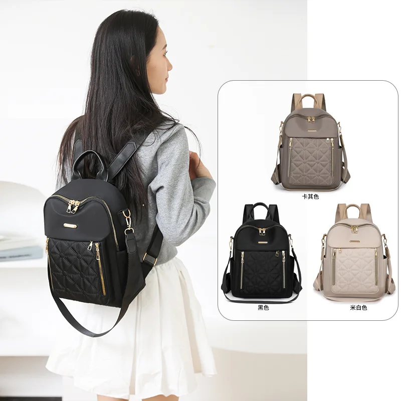 

Women's Backpack Waterproof Oxford Cloth Large Capacity Fashionable Student Class Backpack Lightweight Travel Women's Backpack