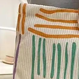 

Colorful Stripes Corduroy Cosmetic Bag Portable Travel Toiletry Bag Skincare Sundries Aesthetic Makeup Storage