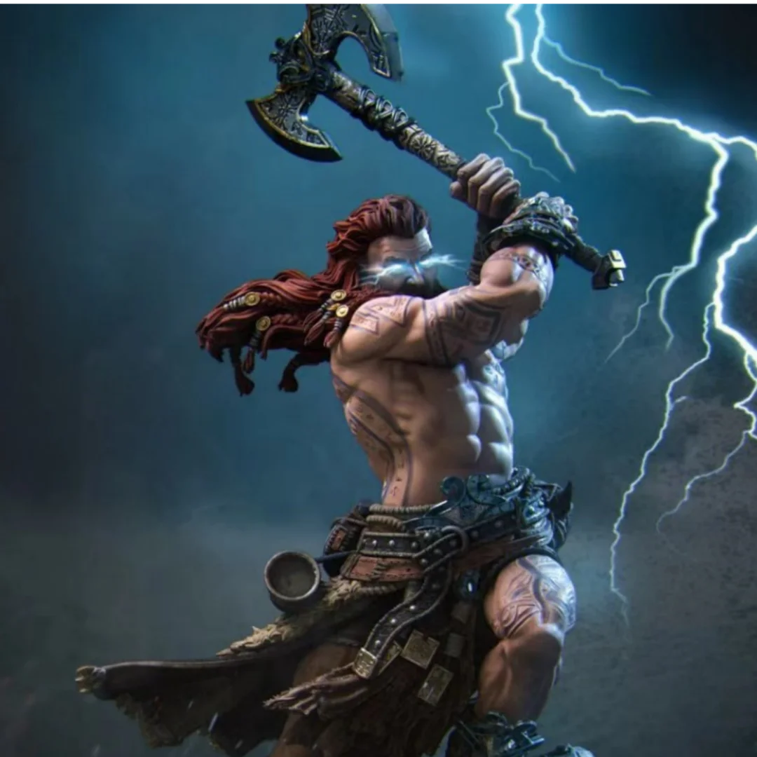 Resin Model Figure, 1/24 Scale Thunder and Lightning Warrior, GK, Unassembled and Unpainted Kit, 3D DIY Toy