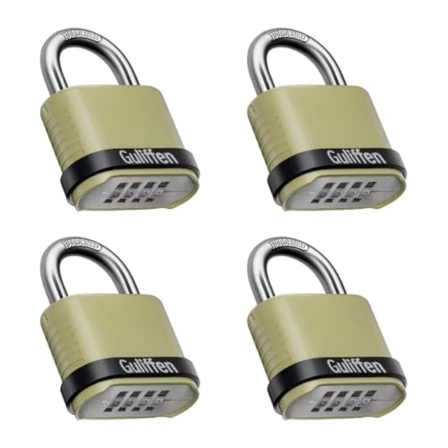 Outdoor Combination Lock, Heavy Duty Weatherproof Combination Padlock, 4 Pack Resettable Combination Lock for Locker, Shed, Gar