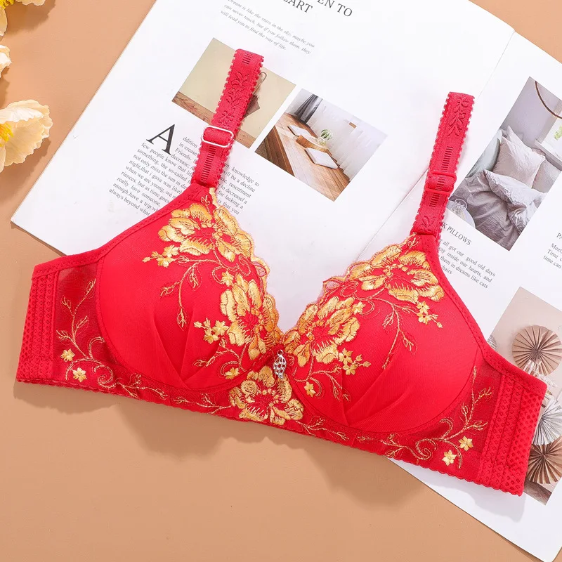 Bralette رفع حمالات الصدر للنساء الملابس الداخلية خمر الأزهار طباعة قابل للتعديل مثير الملابس الداخلية Brasieres Para Mujer Sutian Feminino