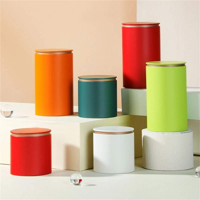 Coffee Tea Candy Storage Jar Metal Tea Box Can for Loose Tea Herbs Stash Jar Tea Container Gift Box Metal Tea Canister Storage