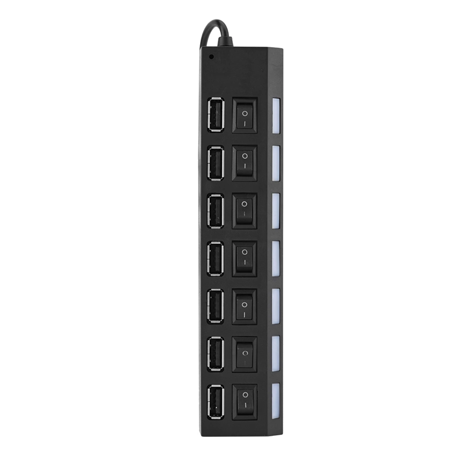 480Mbps 7 Port USB Hub No Conflict Plug & Play 7 Port USB 2.0 Hub for Mouse/Printer/Scanner