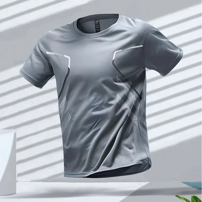 

2025 Men's fashion top T-shirt, skin-friendly, breathable, highly elastic, quick-drying