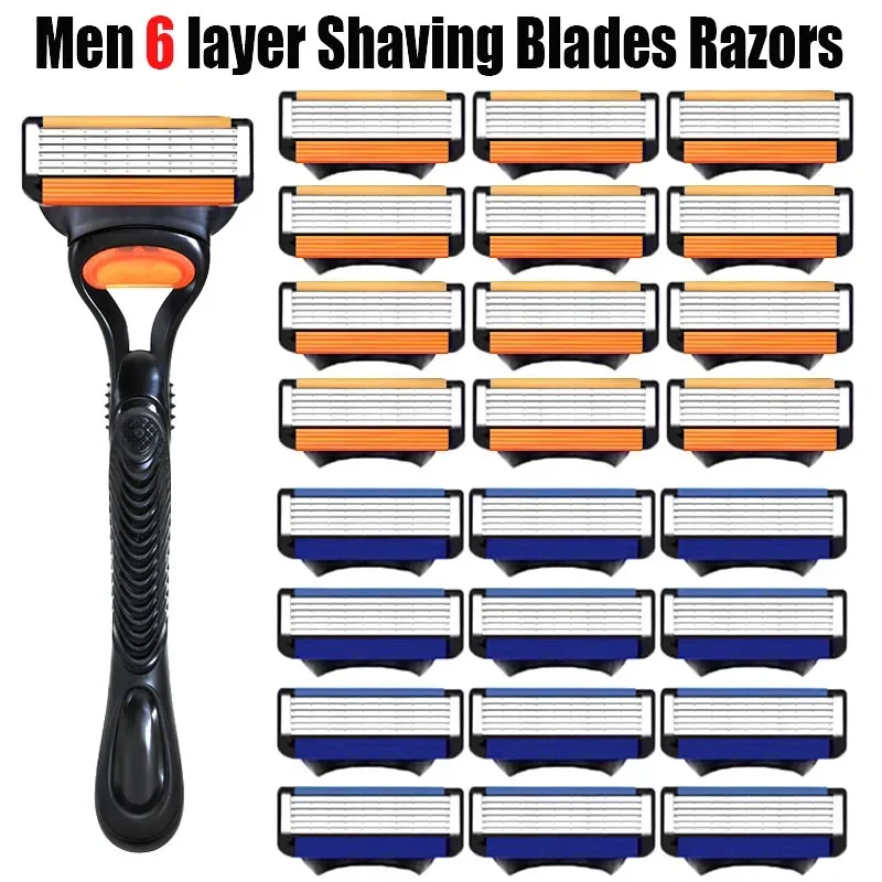 4/8/12/24 Pcs Men's Razor Fusion Pro Power Shaving Shaver Male Face Beard Hair Trimmer 5 Layer Blades Replacement Refills