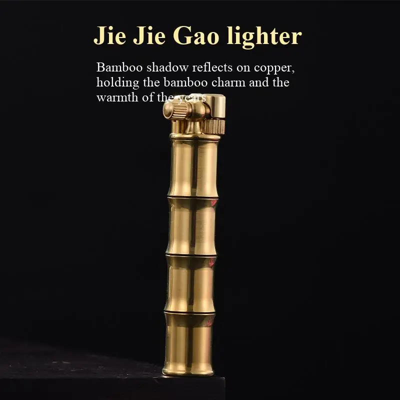

Creative Design Nostalgic Retro Grinding Wheel Lighter Portable Old-fashioned Brass Open Flame Lighter Personalized Men's Gift