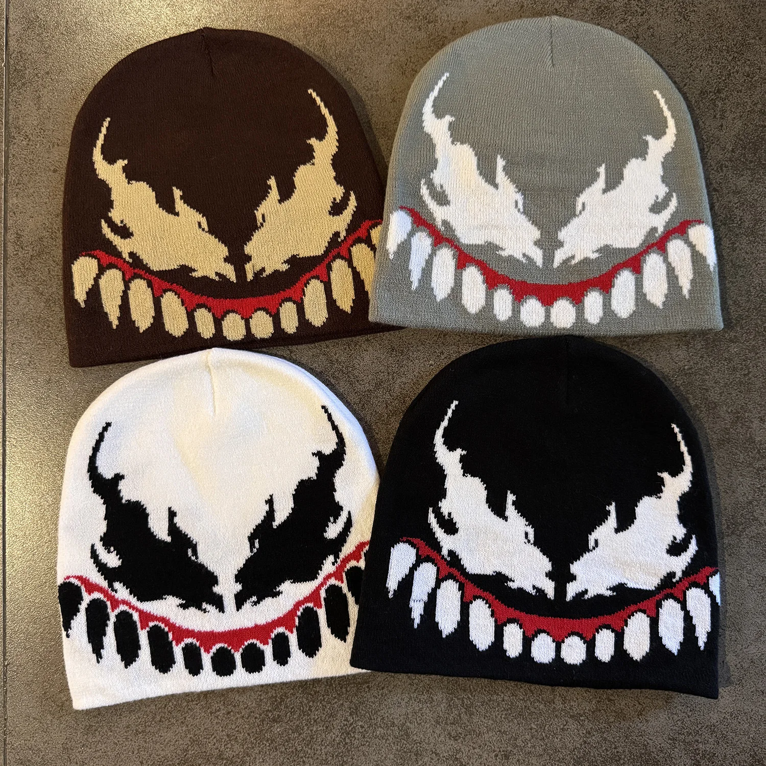 Warm Street Fashion Personal Beanies Versatile Rap Hip-hop New Men Women European American Style Jacquard Grimace Knitted Hats