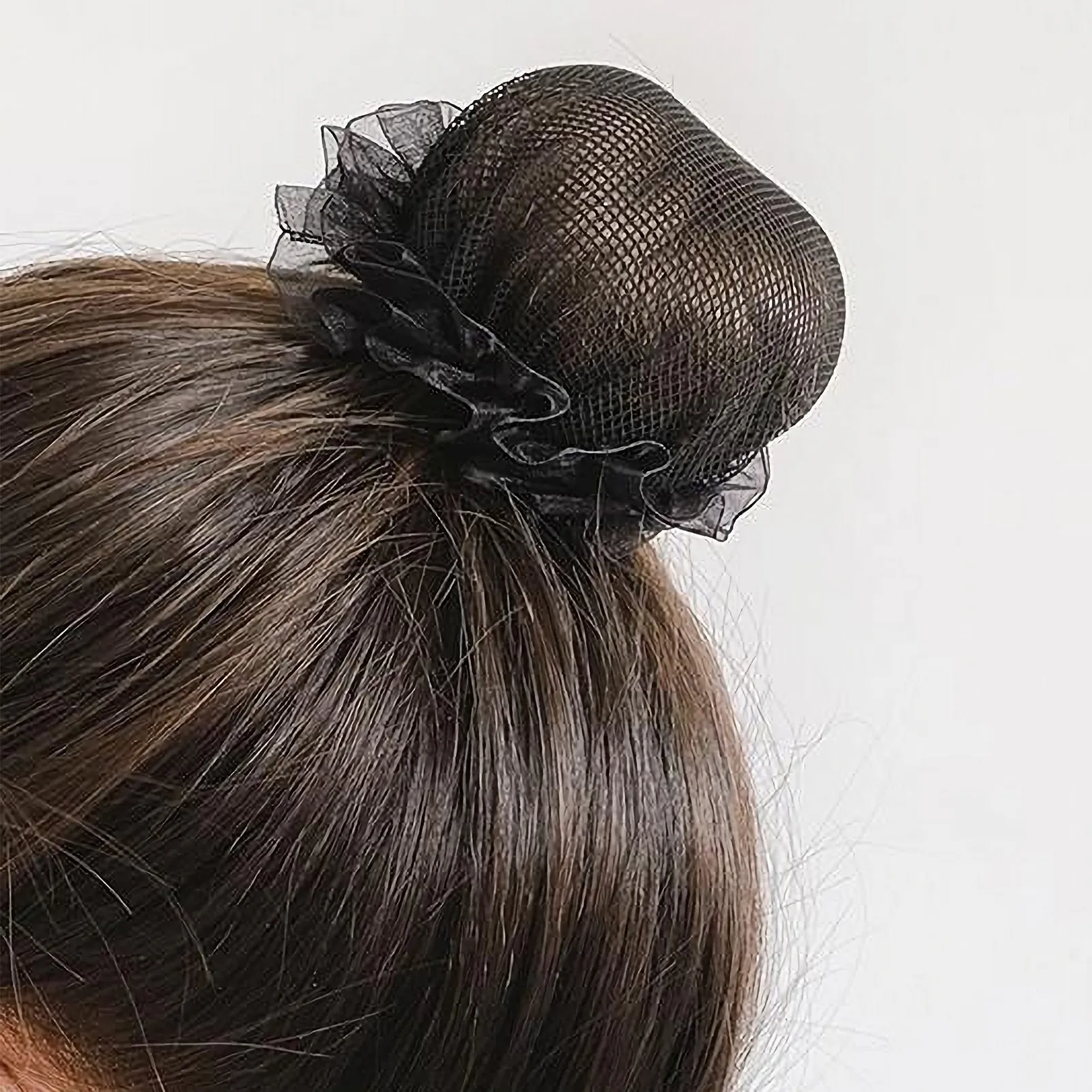 20Pcs Elastic Hair Snood Lace Bun Cover for Women Girls Ballet Dance Performance Wedding Prom Formal Elegant Stylish Hairnet