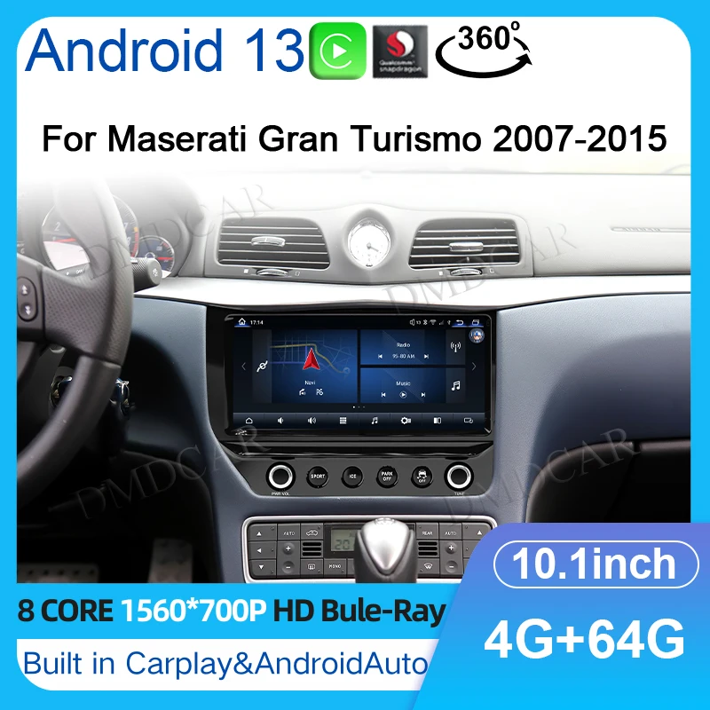 

10.1" Qualcomm Android 13 For Maserati GT Gran Turismo 2007-2015 Car Multimedia Player Stereo Receiver Radio With 4G LTE Carplay