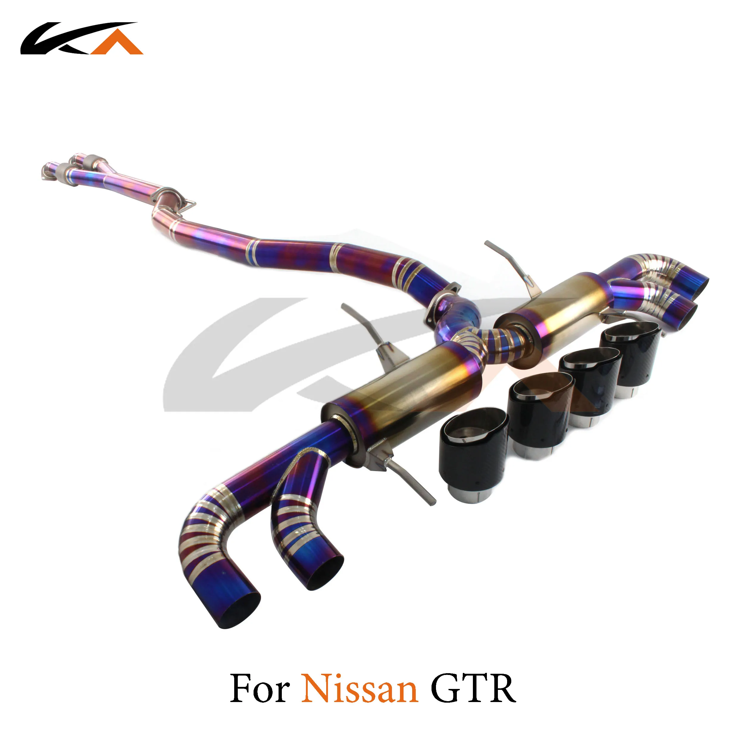 KA Tuning exhaust system titanium alloy catback for Nissan GTR R35 rear section performance parts with small muffler
