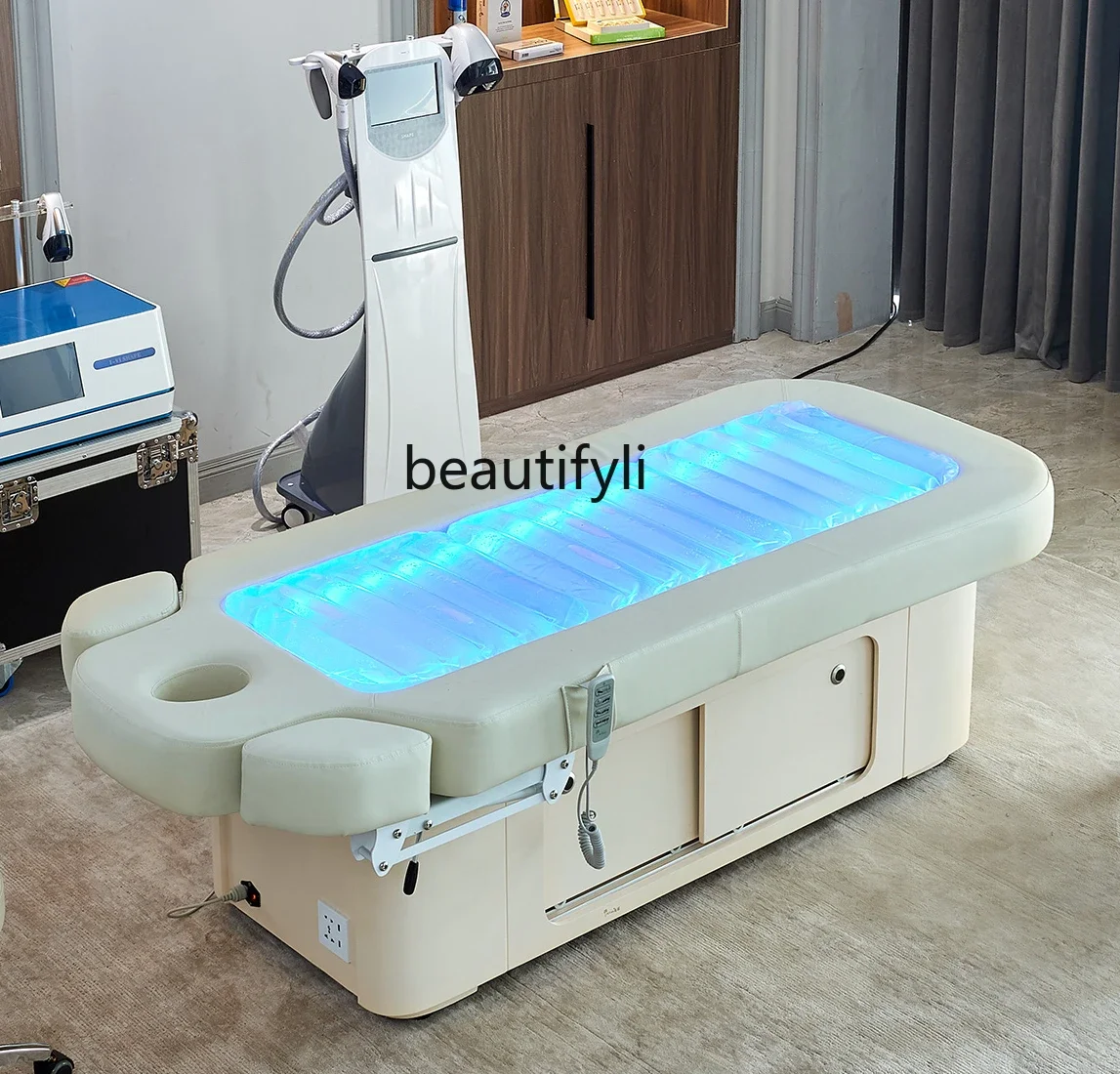 Beauty salon dedicated spa bed electric lift colorful light therapy bed intelligent constant temperature massage bed