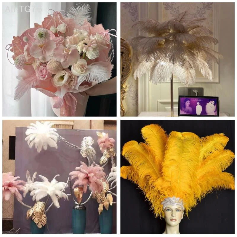 [P] 25 To 30cm Ostrich Feather Soft Plume Decorative Feather Multicolor Options For Wedding Home Party DIY Craft Ornament