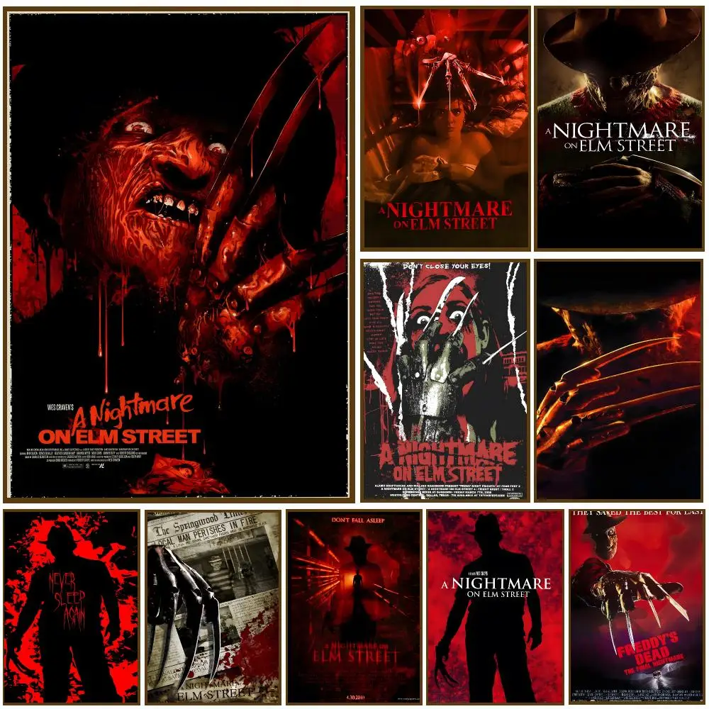 A Nightmare on Elm Street Poster Self-adhesive Living Room Bedroom Party Bar Decor Moisture-proof Fade-resistant HD