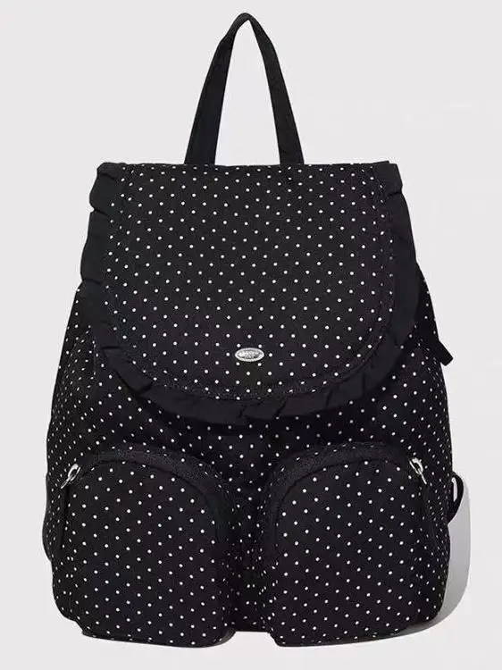 

2025 New Design Polka Dot Dstring Women's Bapa Large Capaci oulder Bag Casual Commuter Sle Polyester