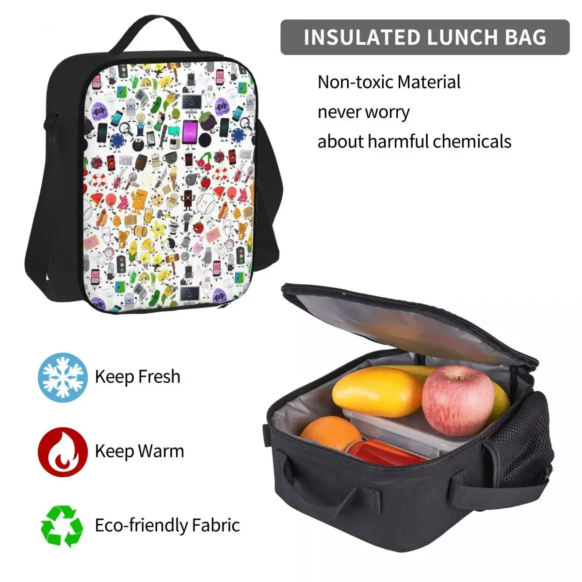 Inanimate-mochila para niños y niñas, morral escolar de dibujos animados, bolsa de almuerzo, juego de tres piezas