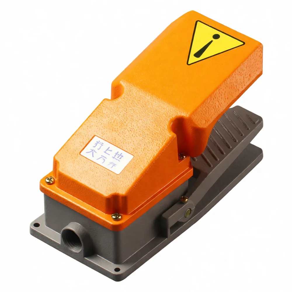Double Foot Pedal Switch TFS 201 Industrial Grade Aluminum Metal Controller For Automatic Machinery Press Equipment Stable Power