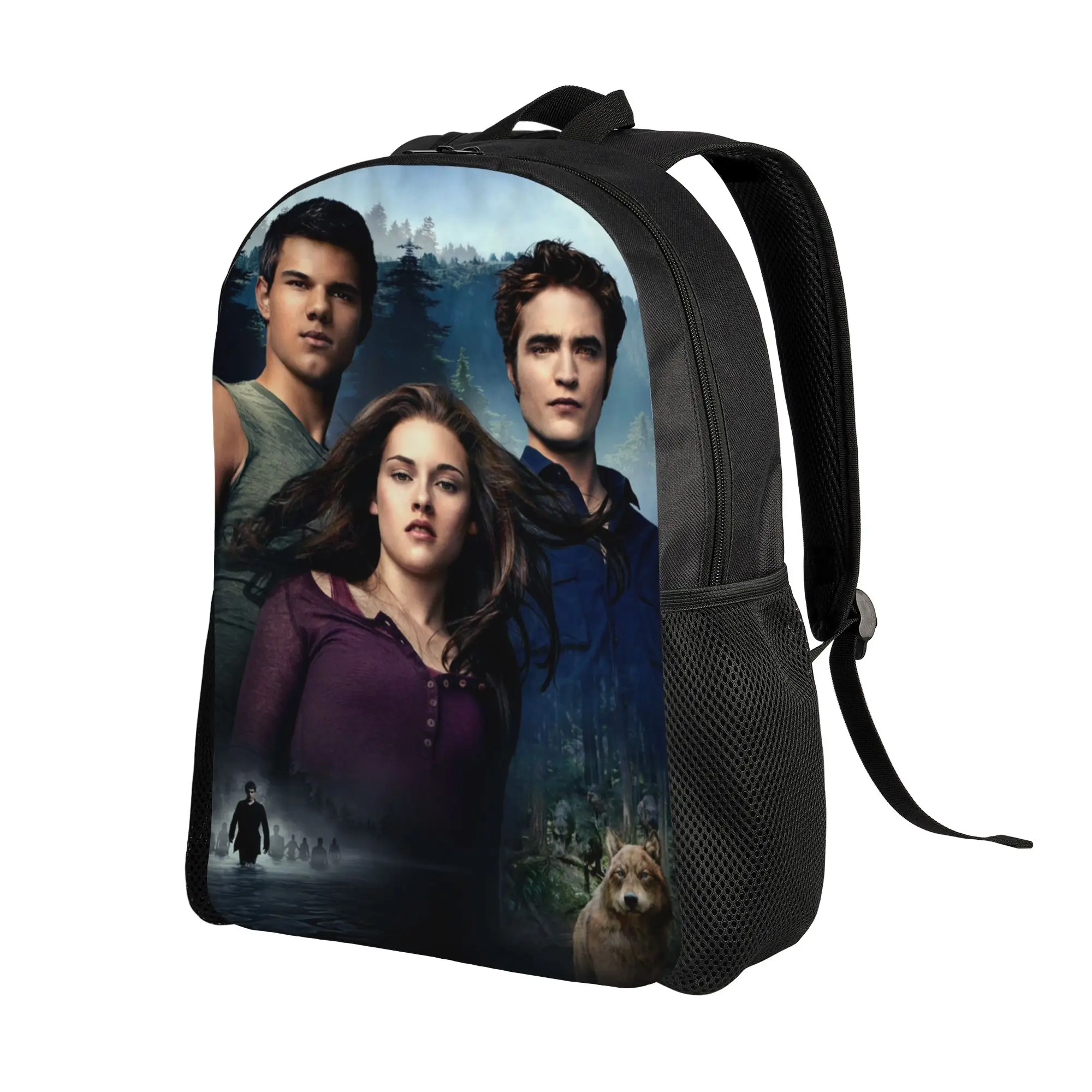Vampire The Twilight Saga Backpack for Men Women High School Travel Daypack Edward Bella Jacob Black College Canvas Bags Sports
