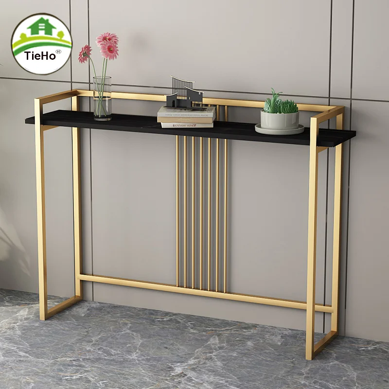 Luxury Hallway Slate Console Table Modern Minimalist Entrance Metal Long Side Table Fashionable Coffee Table Home Furniture