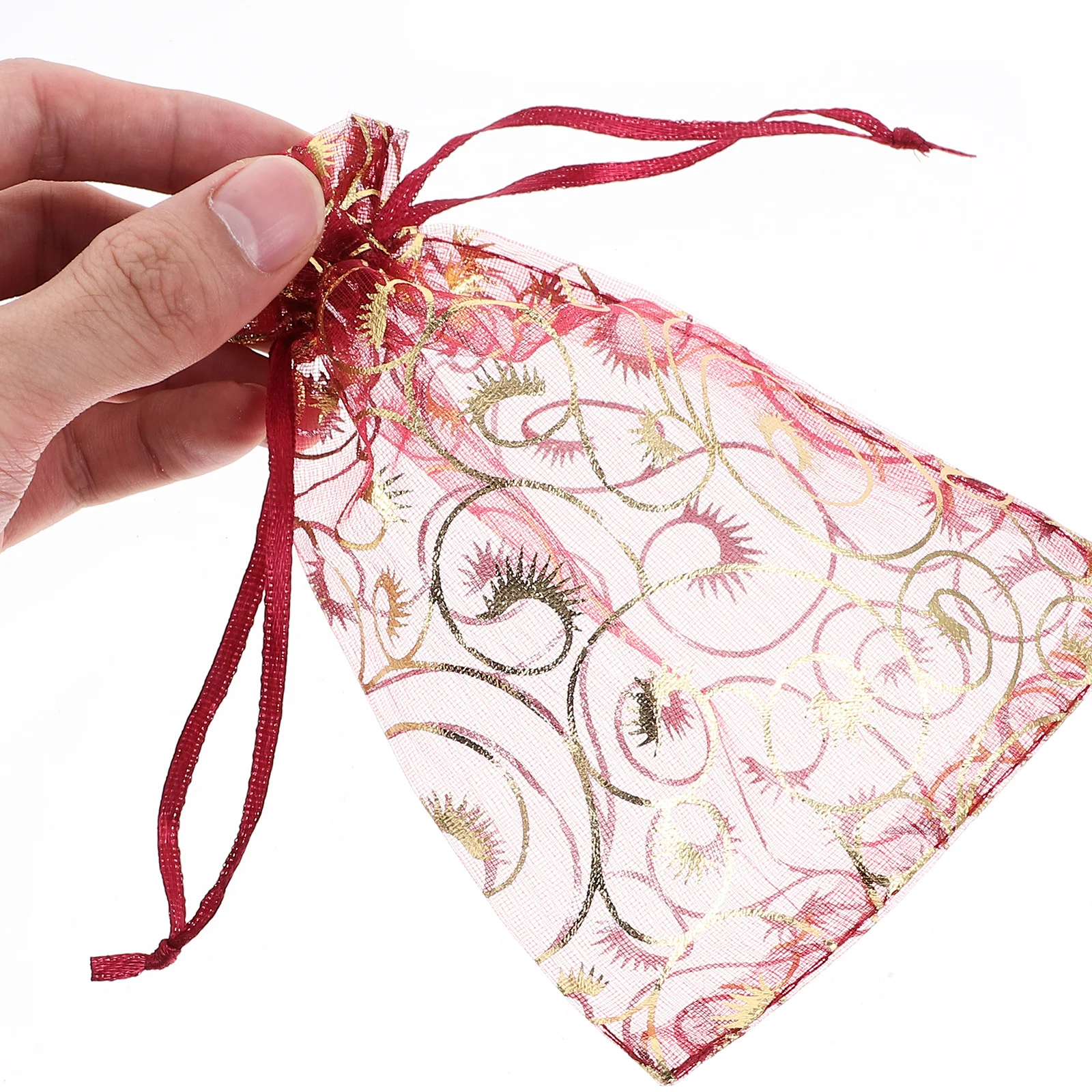 

100Pcs Eyelash Storage Drawstring Jewelry Bags Organza Small Gift Pouches Wedding Favor Party Candy Bags Jewelry Pouch