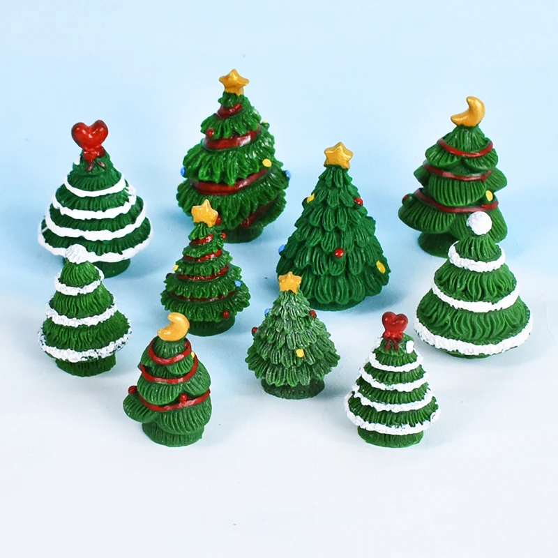 3/4 cm Mini Harz Weihnachtsbaum Modell Kuchen Topper Dekor Weihnachten Desktop Ornament Puppenhaus DIY Handwerk Zubehör Weihnachten liefert