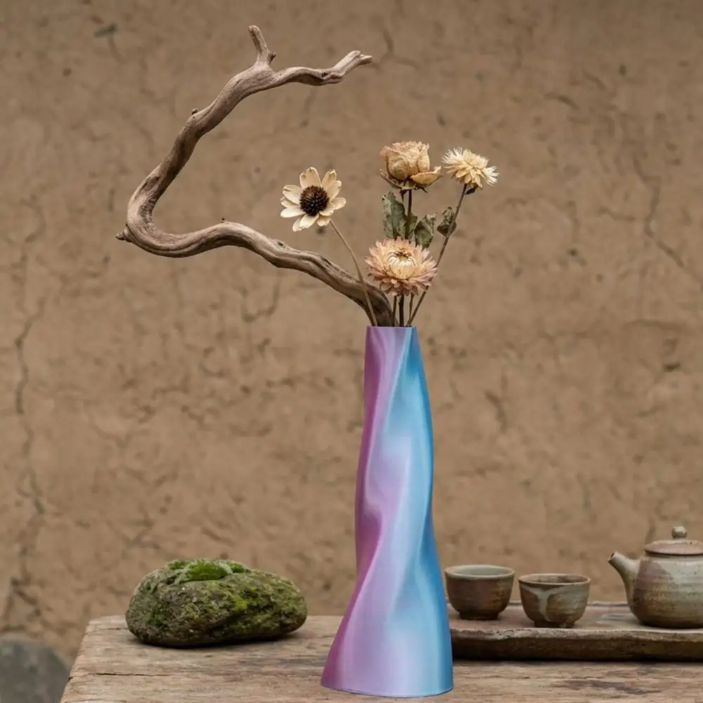 Decorative Artistic Spiral Vase Modern 3D Printed Vase Irregular Shape Flower Vase for Living Room Dining Table Centerpiece